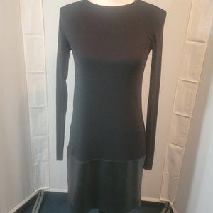 Bailey 44 Black dress. Long sleeved,  faux leather bottom.